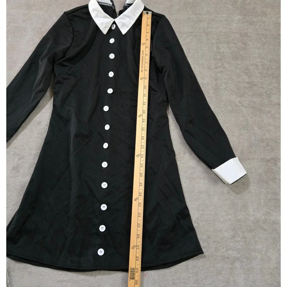 Wednesday Addams Costume Large Gothic Halloween Dress Wig Halloween Cosplay